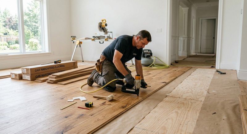 White Oak Floor Installation in New Brunswick, NJ